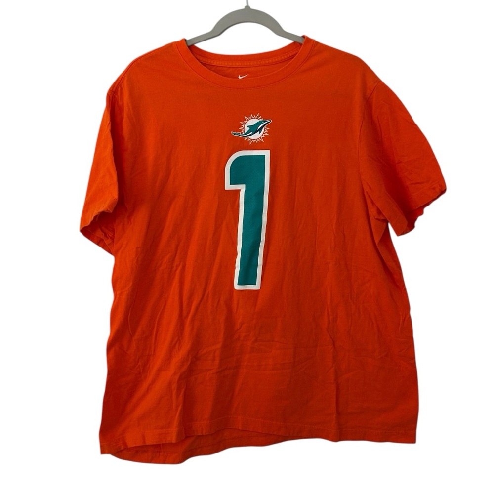 Orange Dolphins NFL Football Sports Top Shirt Tagovailoa Nike Men’s Unisex XL!